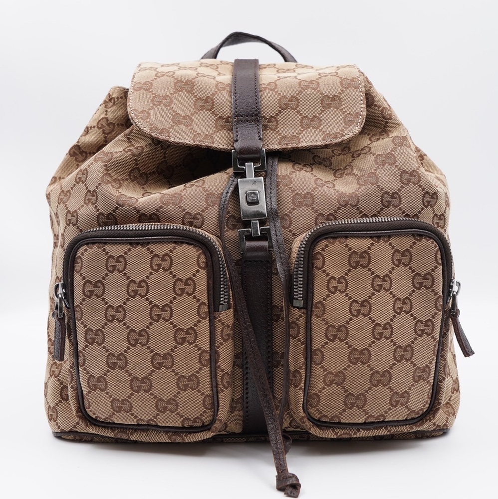 GUCCI GG Monogram Single Buckle Backpack